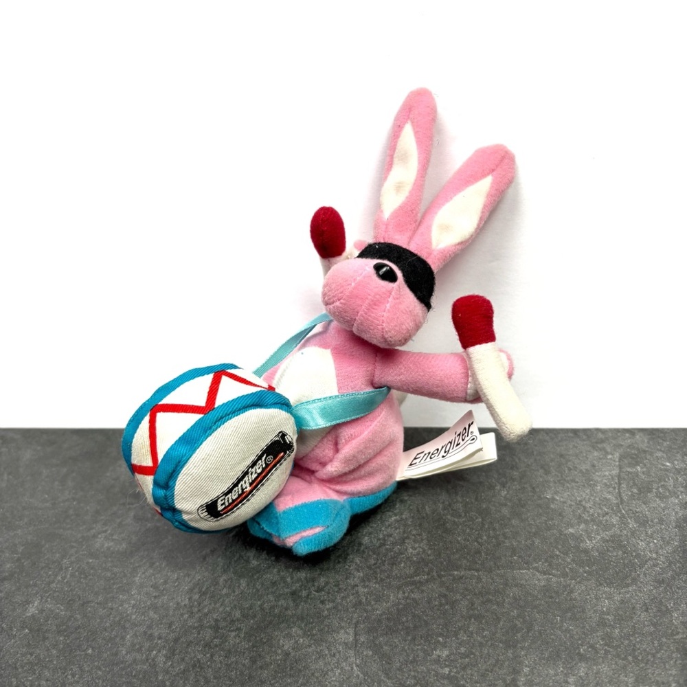 Vintage 1997 Energizer Pink Bunny Plush Toy Drum Kids Toy